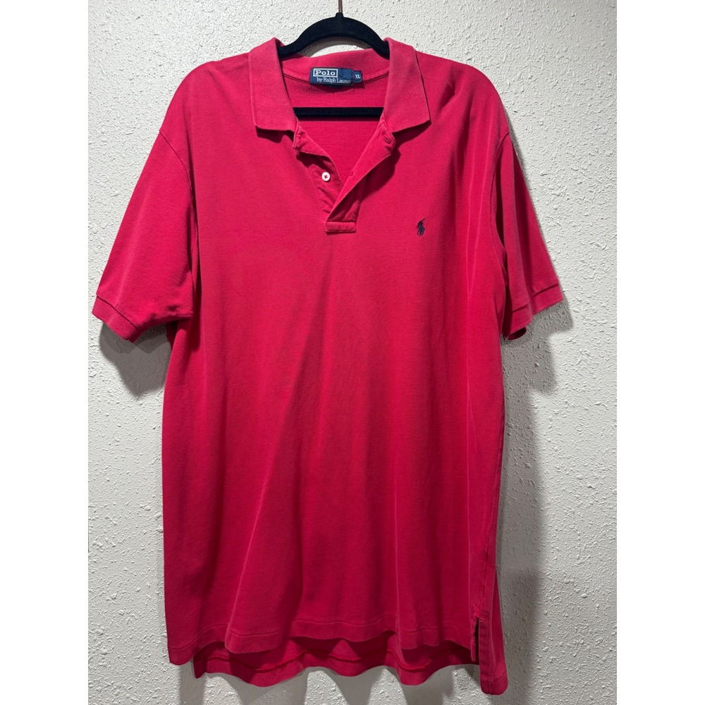 Polo Ralph Lauren Mens XL Red Pique Short Sleeve Pony Logo Polo Shirt ClassicFit